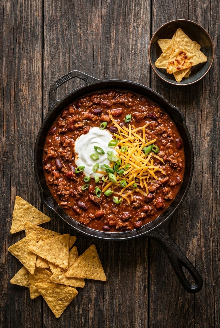 Ancho Beef & Bean Skillet Chili