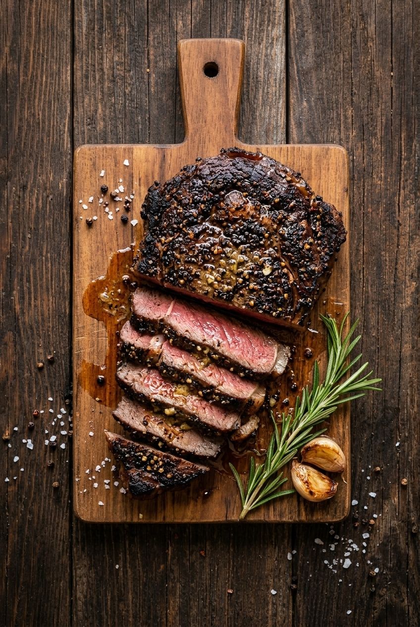 Black Pepper Crusted Skillet Ribeye
