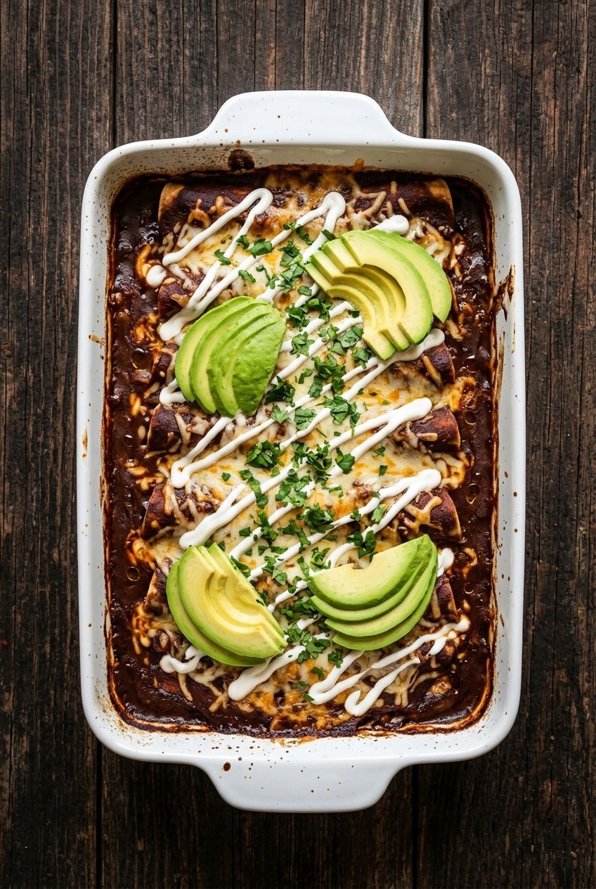 Cocoa-Chile Turkey Enchiladas