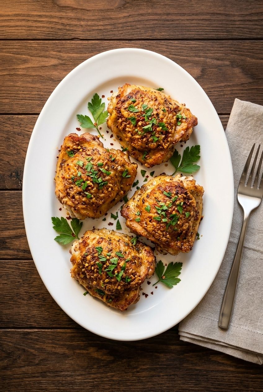 Garlic Parmesan Chicken Thighs