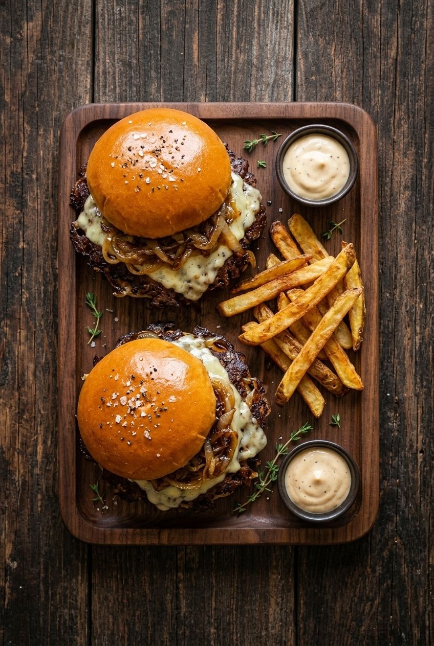 French Onion Smash Burgers