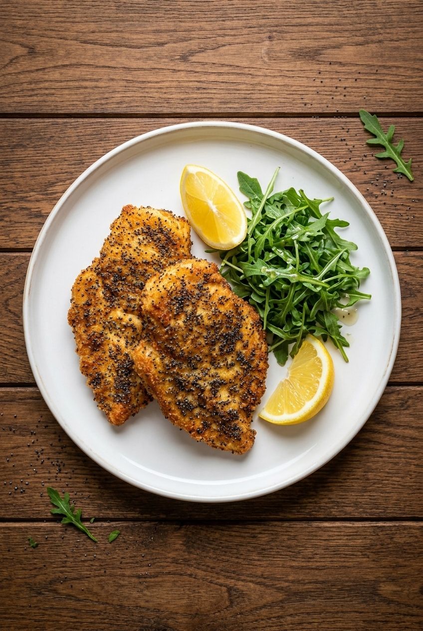 Poppy Seed Crusted Chicken Cutlets