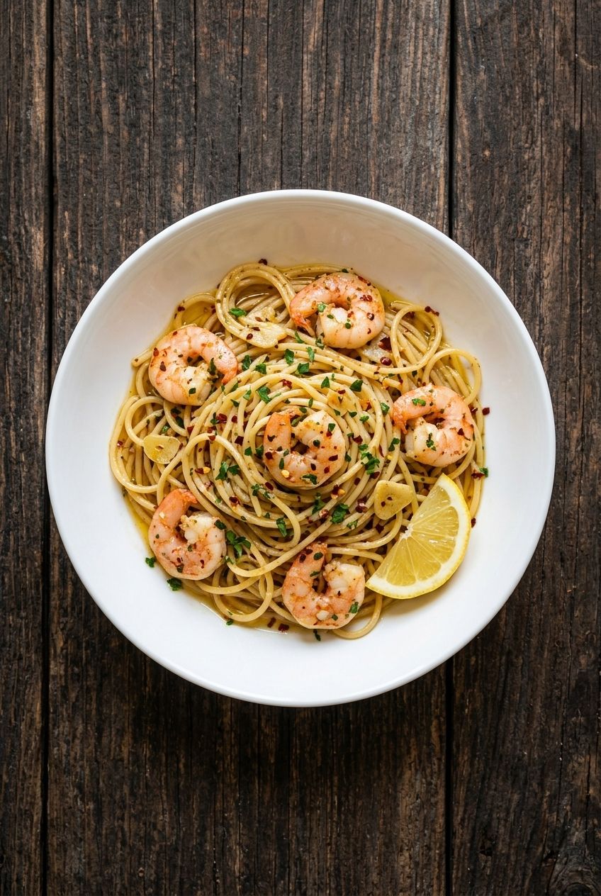 Garlic Chili Shrimp Spaghetti