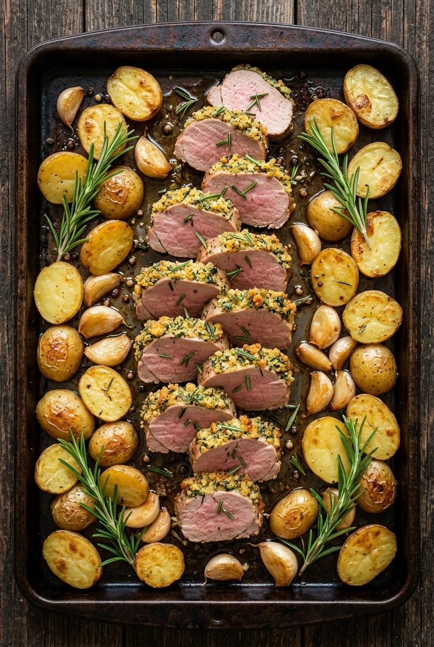Rosemary Garlic Pork Tenderloin & Potatoes