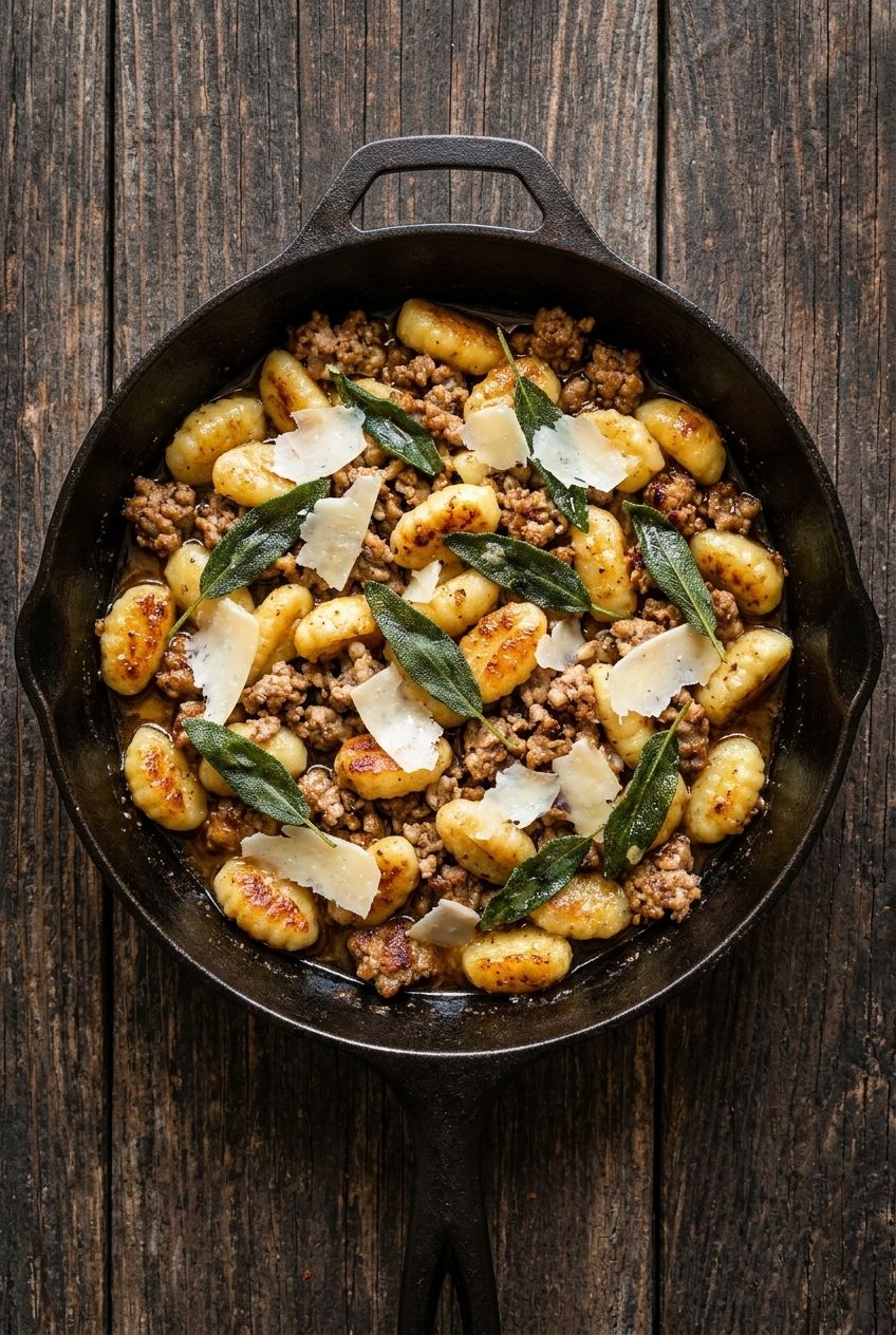 Brown Butter Sage Gnocchi with Sausage