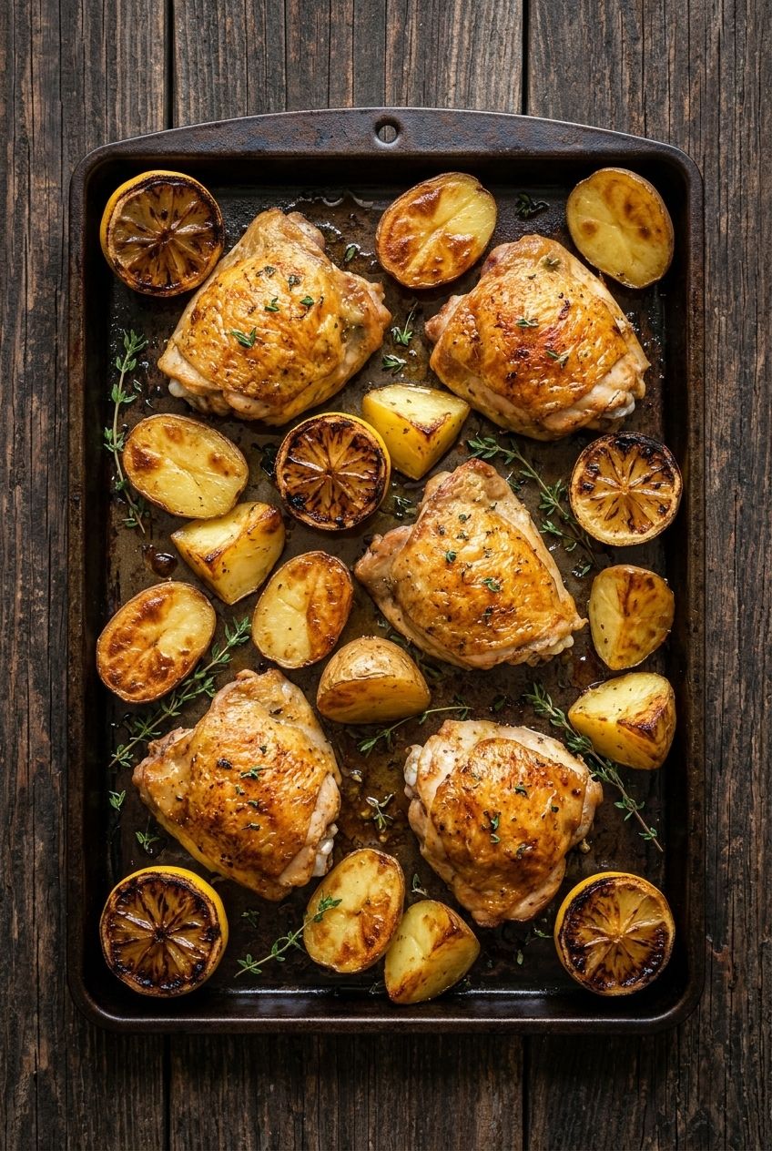 Lemon Thyme Sheet Pan Chicken & Potatoes